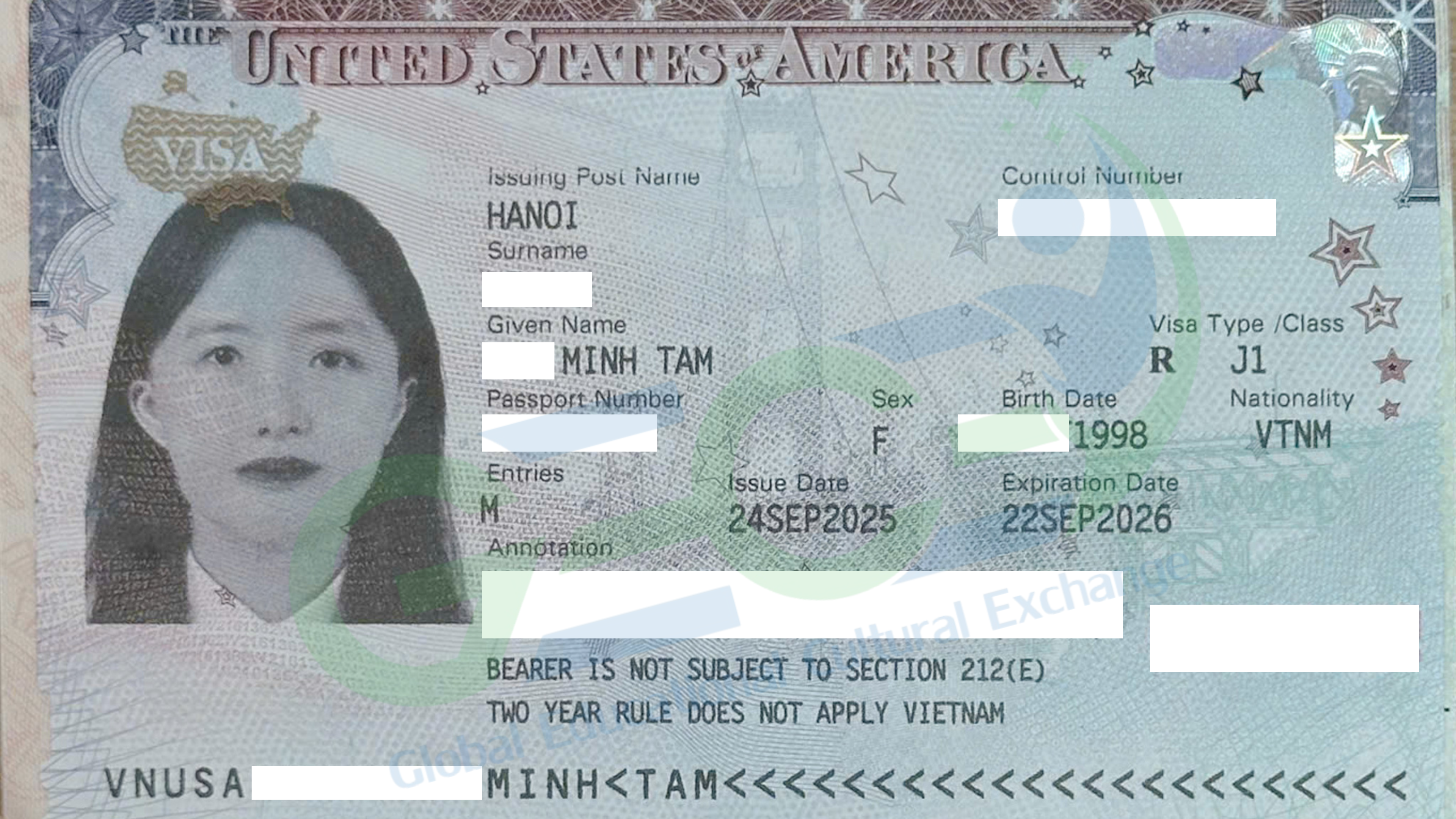 Lê Thị Minh Tâm - visa